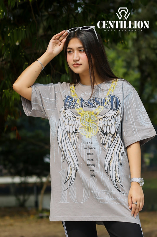 All-Over Print Drop Shoulder T-Shirt