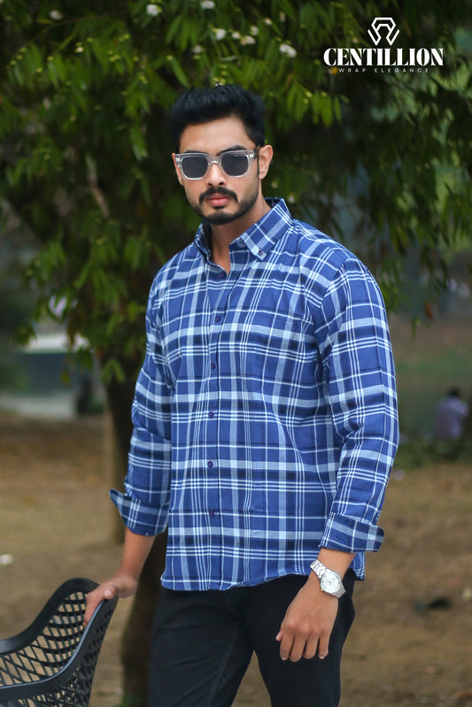 Casual Shirt- Blue Checkered